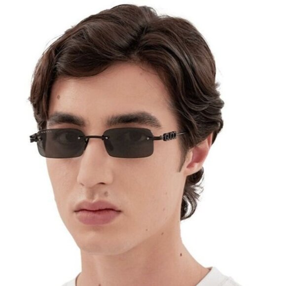 NEW GUCCI SUNGLASSES BLACK UNISEX RECTANGLE EYEWEAR GUCCI GG1808S 001 main image 8